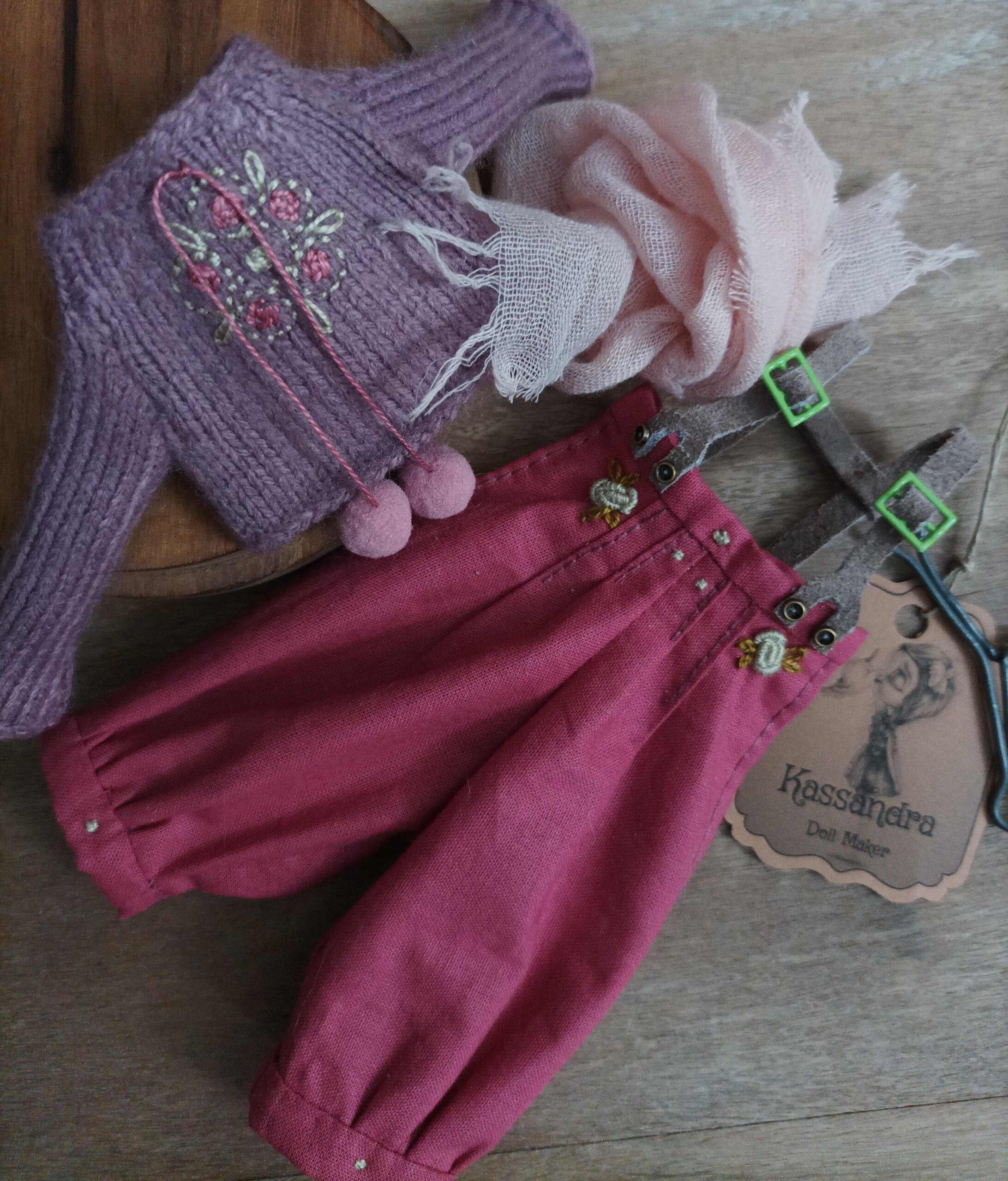 #197-03 PinkAndGreenDungarees