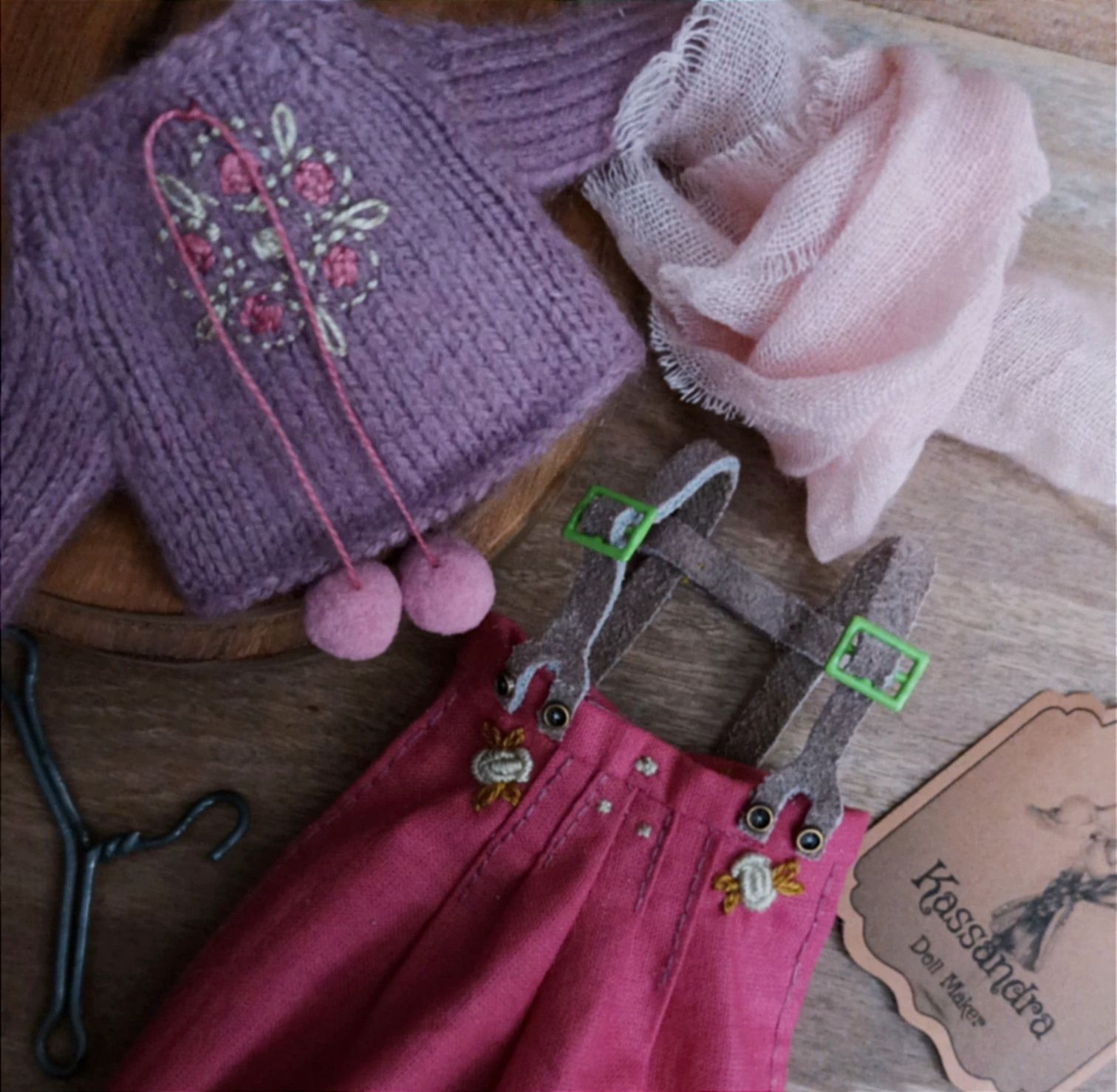 #197-05 PinkAndGreenDungarees